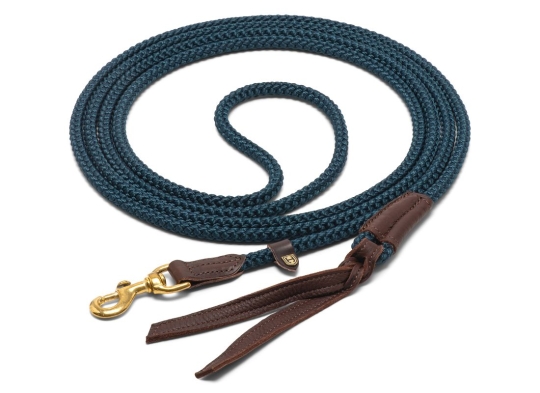 Bodenarbeitsseil mit Karabiner havanna/petrol | messing | 4 m
