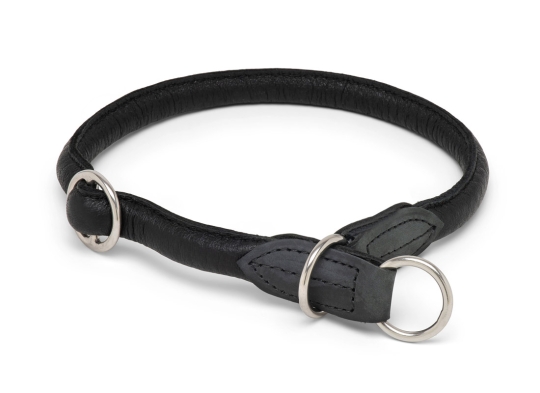 Zugstopp-Halsband Wildfang Elchleder Gr. 40 (31 - 35 cm) | basalt/schwarz