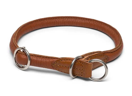 Elchleder Zugstopp-Halsband Wildfang Gr. 35 (25 - 30 cm) | cognac
