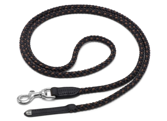 Führstrick Tauwerk schwarz/nougat | silber | 2,00 m