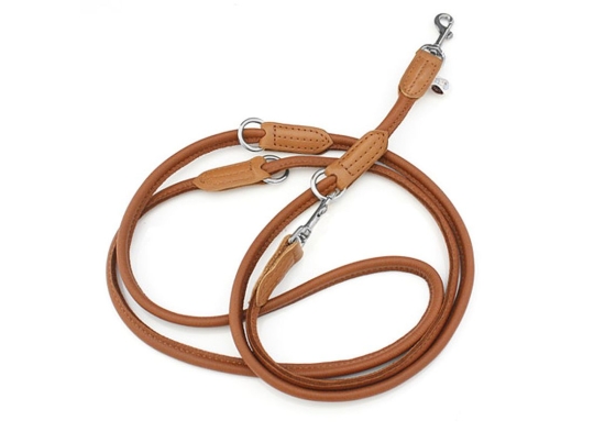 Hundeleine Elchleder einfarbig cognac | 7 mm | 2,40 m