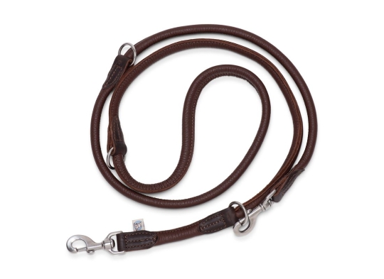 Hundeleine Elchleder einfarbig havanna | 11 mm | 2,20 m
