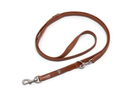 Hundeleine Elchleder Klassik einfarbig cognac | 20 mm | 2,40 m