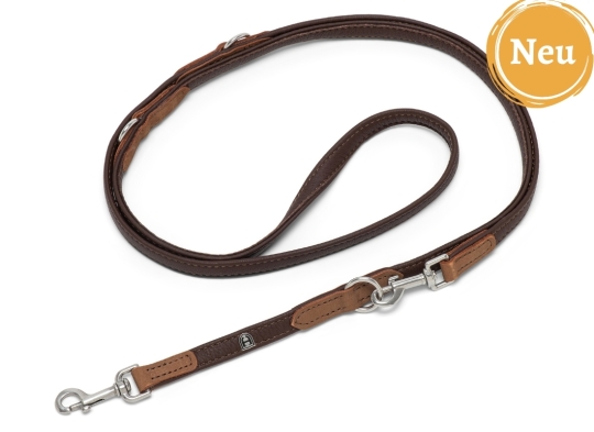 Hundeleine Elchleder Klassik zweifarbig 